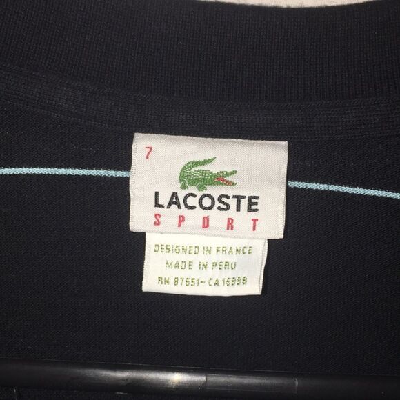 Blue stripe Lacoste Sport Authentic Devanlay Golf Polo Tennis Novak wears Shirt - Picture 4 of 5